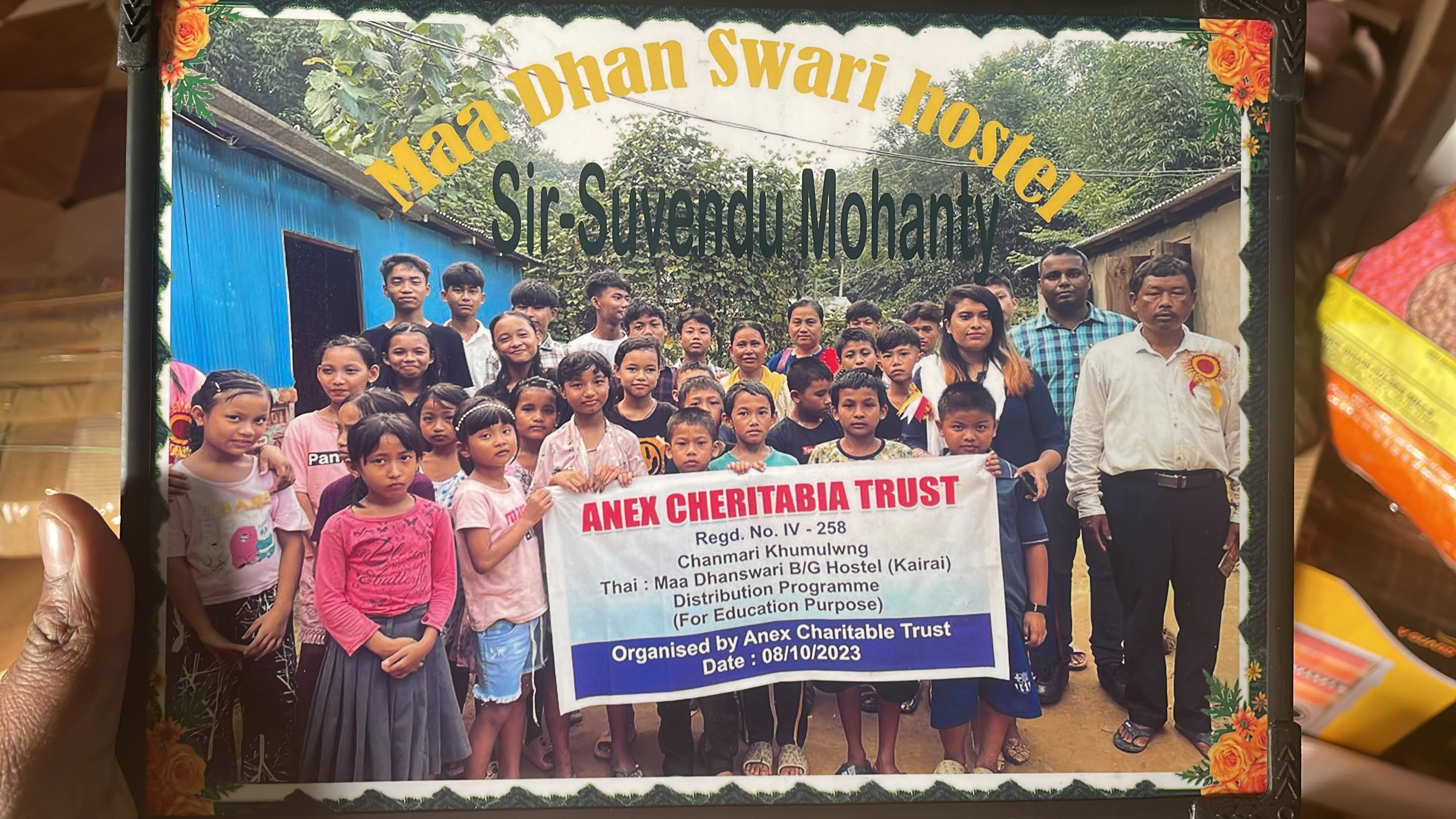 Study-material distribution drive at Maa Dhanswari Hostel with Anex Charitable Trust