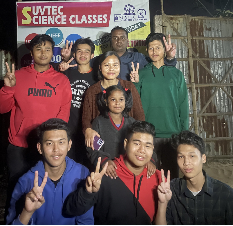 Evening batch of students at SUVTEC Science Classes, Agartala
